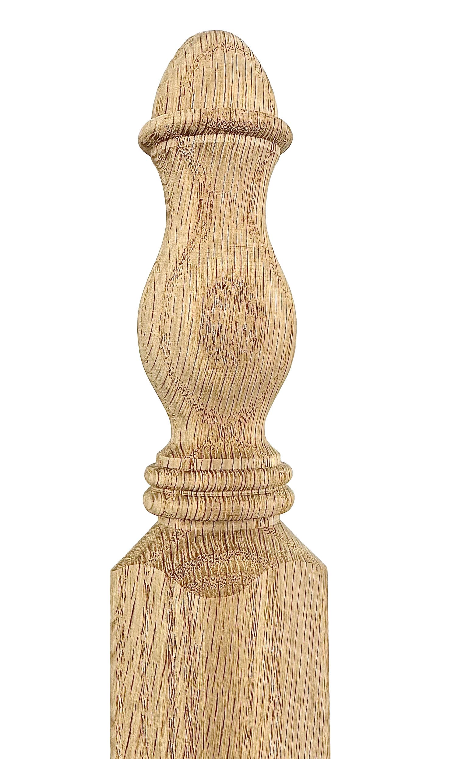 Highland Manor Wood Products Round On Square Traditional Corner Guard Both Ends Turned - 48" Tall x 1 1/2" Wide (Oak) (1 Corner Guard)