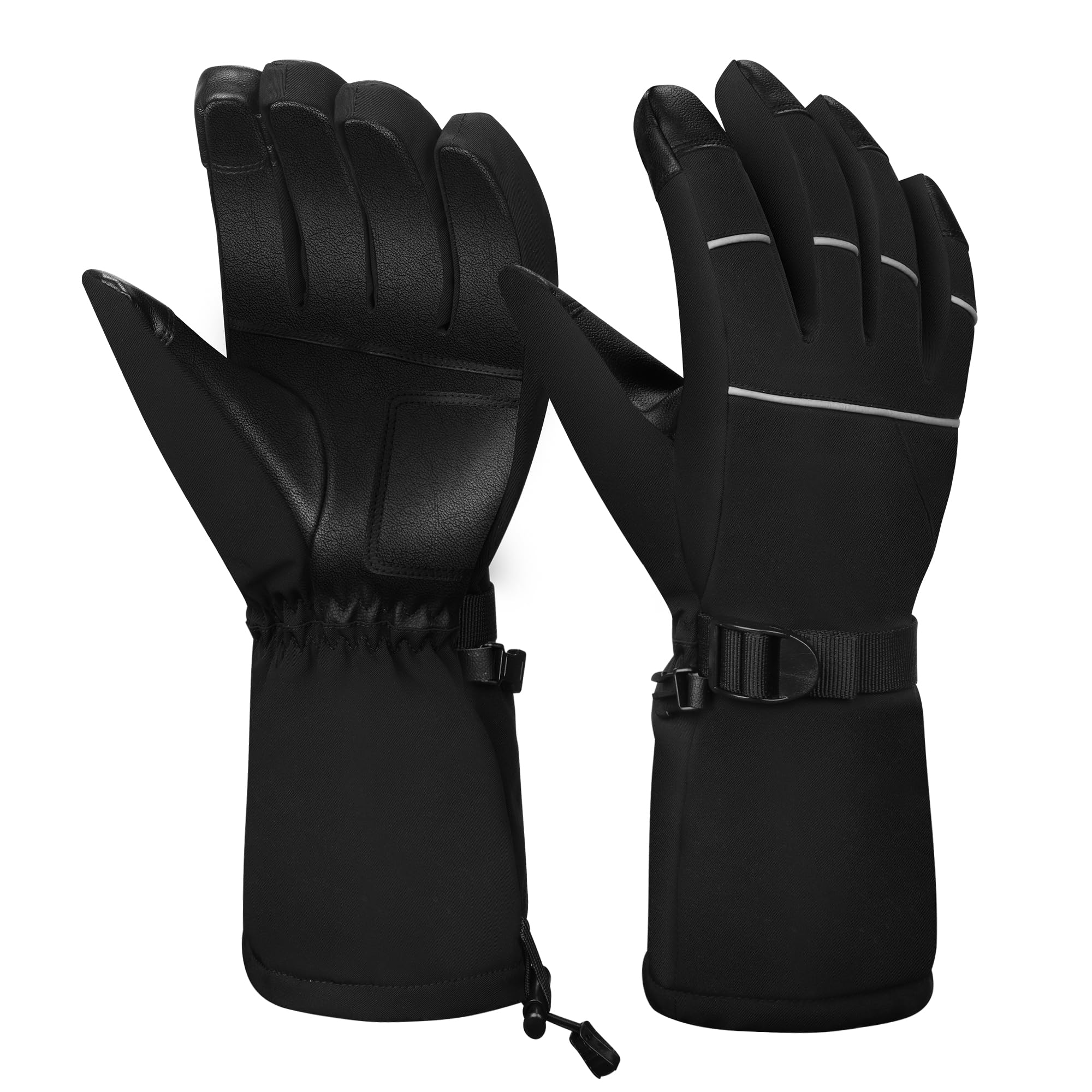 BLUEVER Guanti da Sci Impermeabili Termici, Touchscreen Antivento per Uomo Donna, per Sci, Snowboard, Ciclismo, Corsa in Inverno