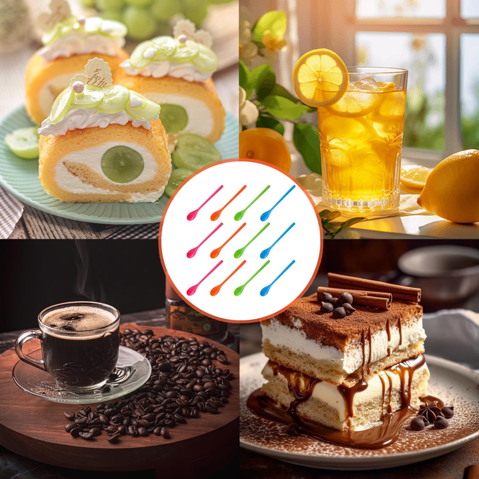12 cucharas de huevo, cucharas de plástico para huevos, cucharas largas de plástico, cucharas largas de helado, cucharas largas de yogur, para cocina, café, bebidas, huevos, helado, yogur, 12 unidades