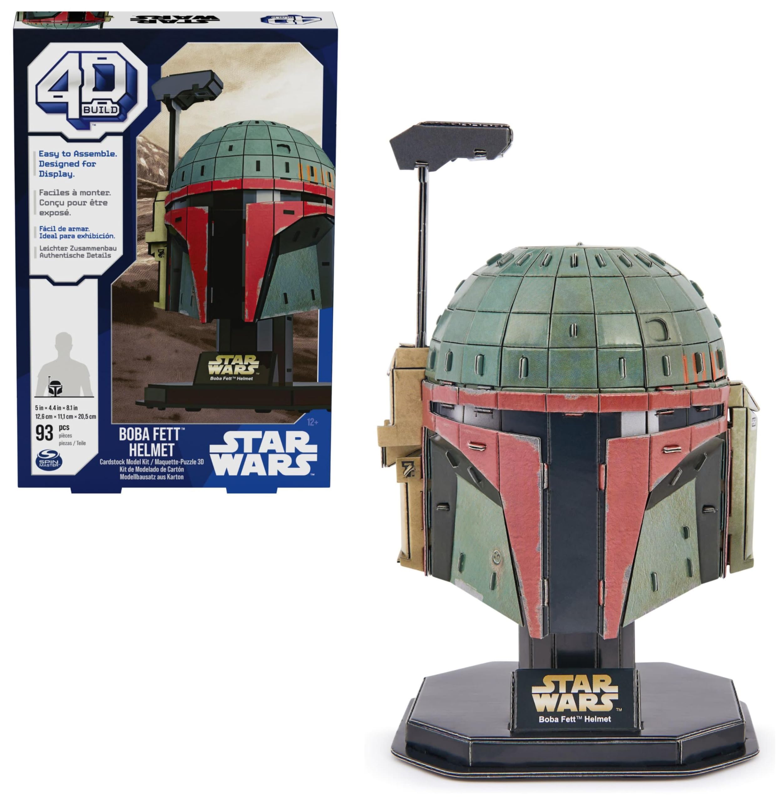 4D BUILD - Puzzle 3D Star Wars - Maquette Star Wars 93 Pièces - Casque Boba Fett Inspiré Saga - Puzzle Adulte - Jeu de Construction à Collectionner - Jouet adulte - Jeu Enfant 12 ans et +