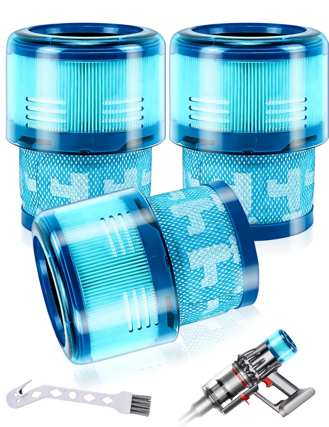3 szt. Filtry zamienne HEPA kompatybilne z Dyson Gen5 Detect, Gen5 Outsize, modele SV23, SV24, filtr tylny do bezprzewodowego odkurzacza z narzędziem do czyszczenia