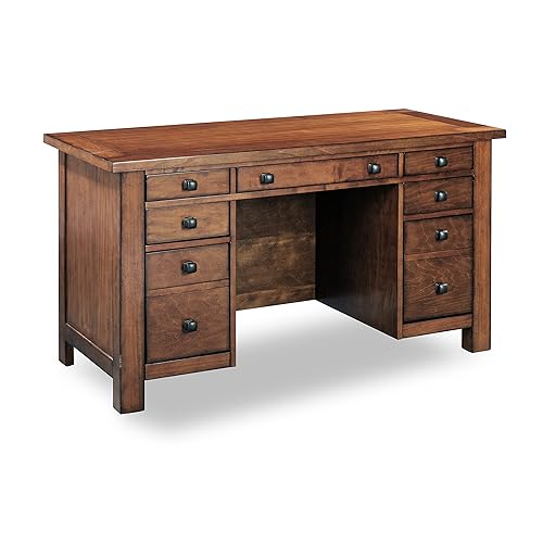 Homestyles Tahoe Aged Maple Executive Pedestal Desk