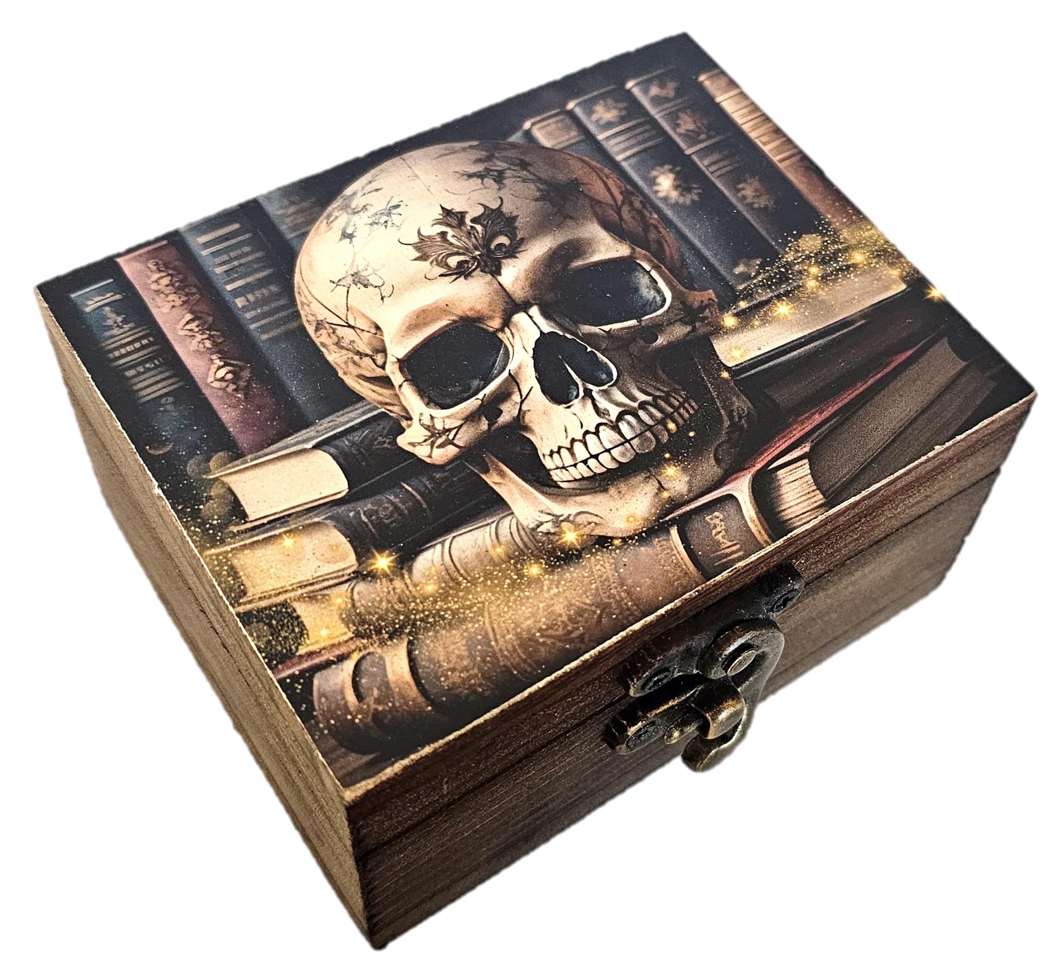 RK Collections Skull Head Trinket Box Small Jewelry Keepsake Box | Gothic Skeleton lovers Gift Idea, Skull's Soul Spiritual for Girls, Women, Men, Gift Idea, Home Décor (3SKS), 3StickerBox
