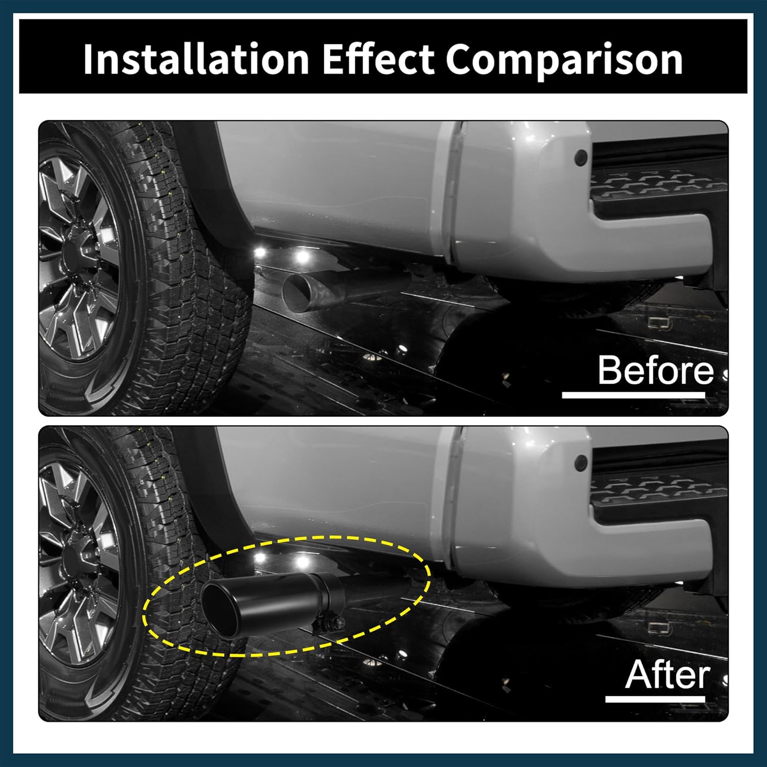 Exhaust Tip for Toyota Tacoma 2005-2022 Stainless Steel Reusable | Car Exhaust Muffler Tip 1 Set