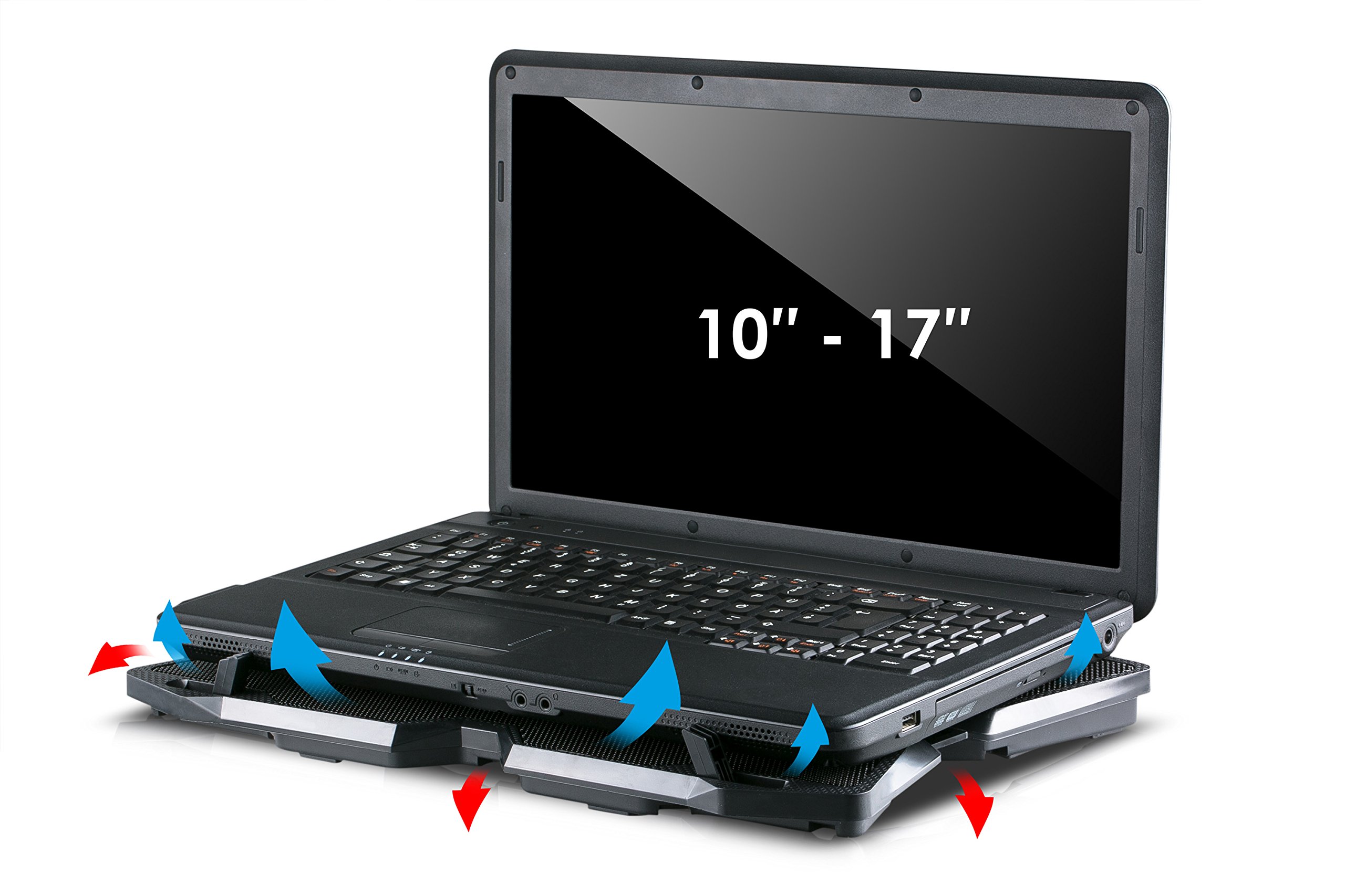 SKGAMES podkładka chłodząca do laptopa 10-17" 4 wentylatory LED czarna