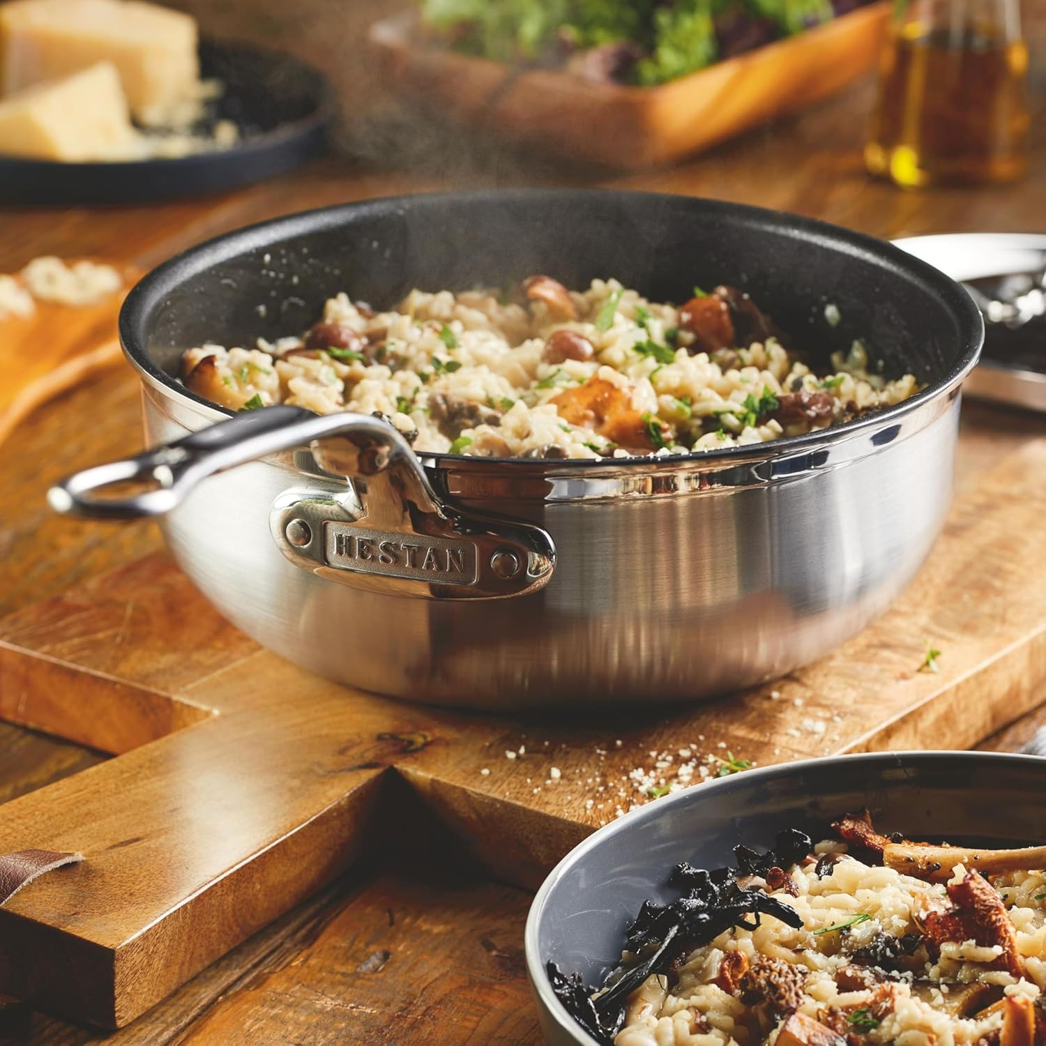 Hestan ProBond Forged TITUM - Professional Clad Stainless Steel, Nonstick, Covered Essential Pan, 3.5 Quart, Induction Compatible, Made without PFOAs