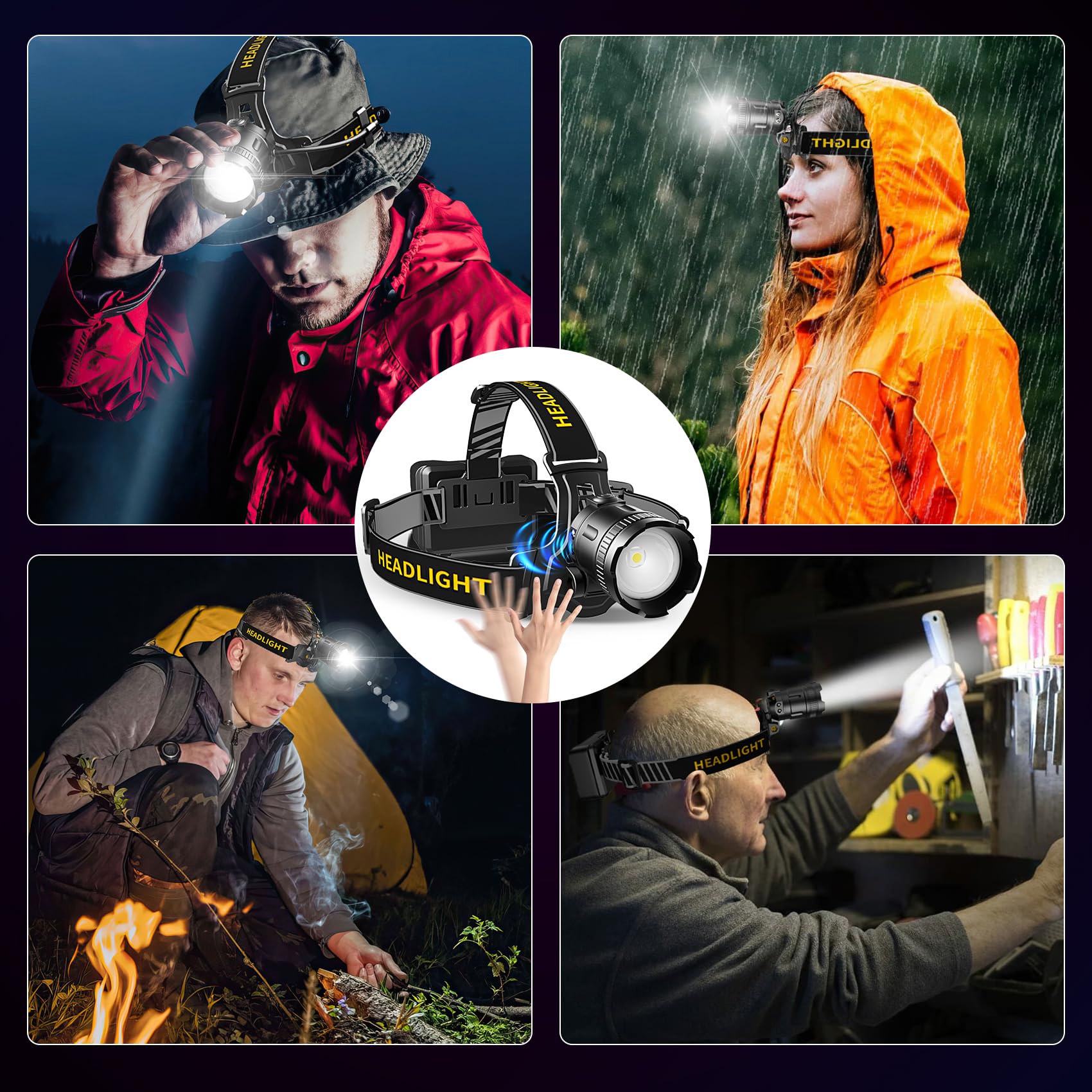 LED Headlamp 300000LM 3 Modes LED Headlight For Camping Running Fishing Outdoor | UK - View #11