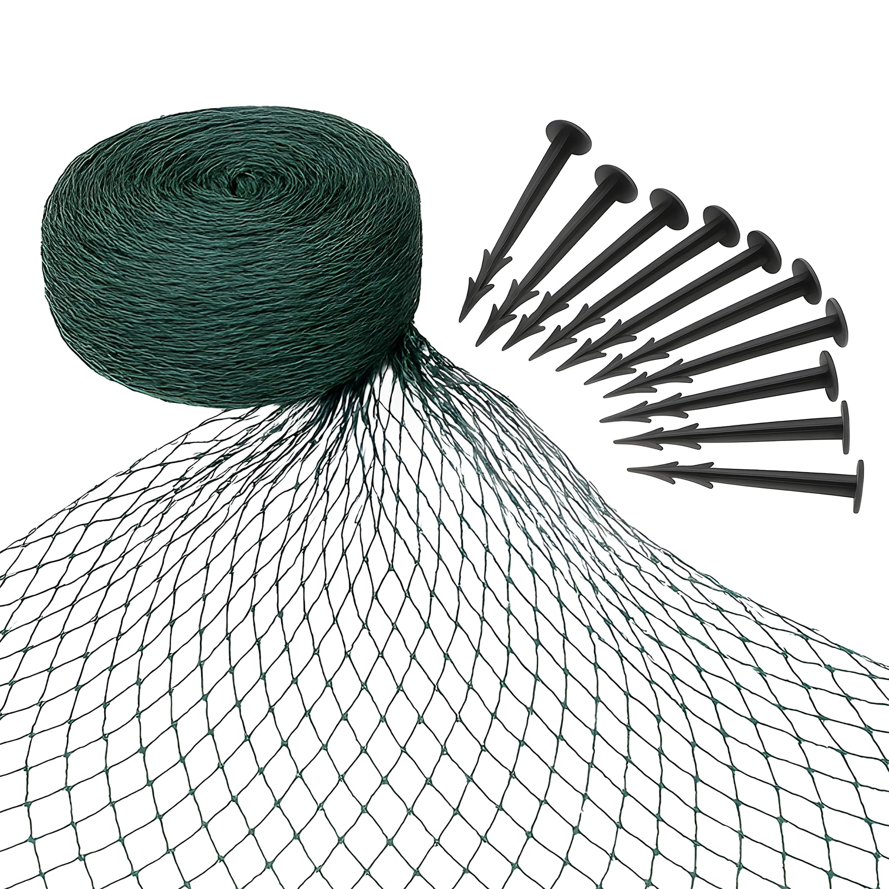 Pisces 4 x 4m Pond Protection Cover Netting with 10 Pegs - Protective Mesh Pond Cover Net from Birds, Debris, Herons & Cats