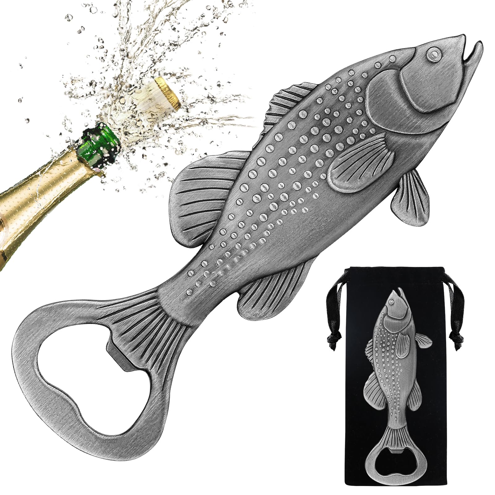 MR.BARWARE Bass Beer Bottle Opener, Fishing Gifts for Dad, Men, Fishing-Themed Bar Accessory with Gift Bag, Ideal for Pub Nights, Fishing Competitions, Birthdays, Father’s Day, Christmas — image 1