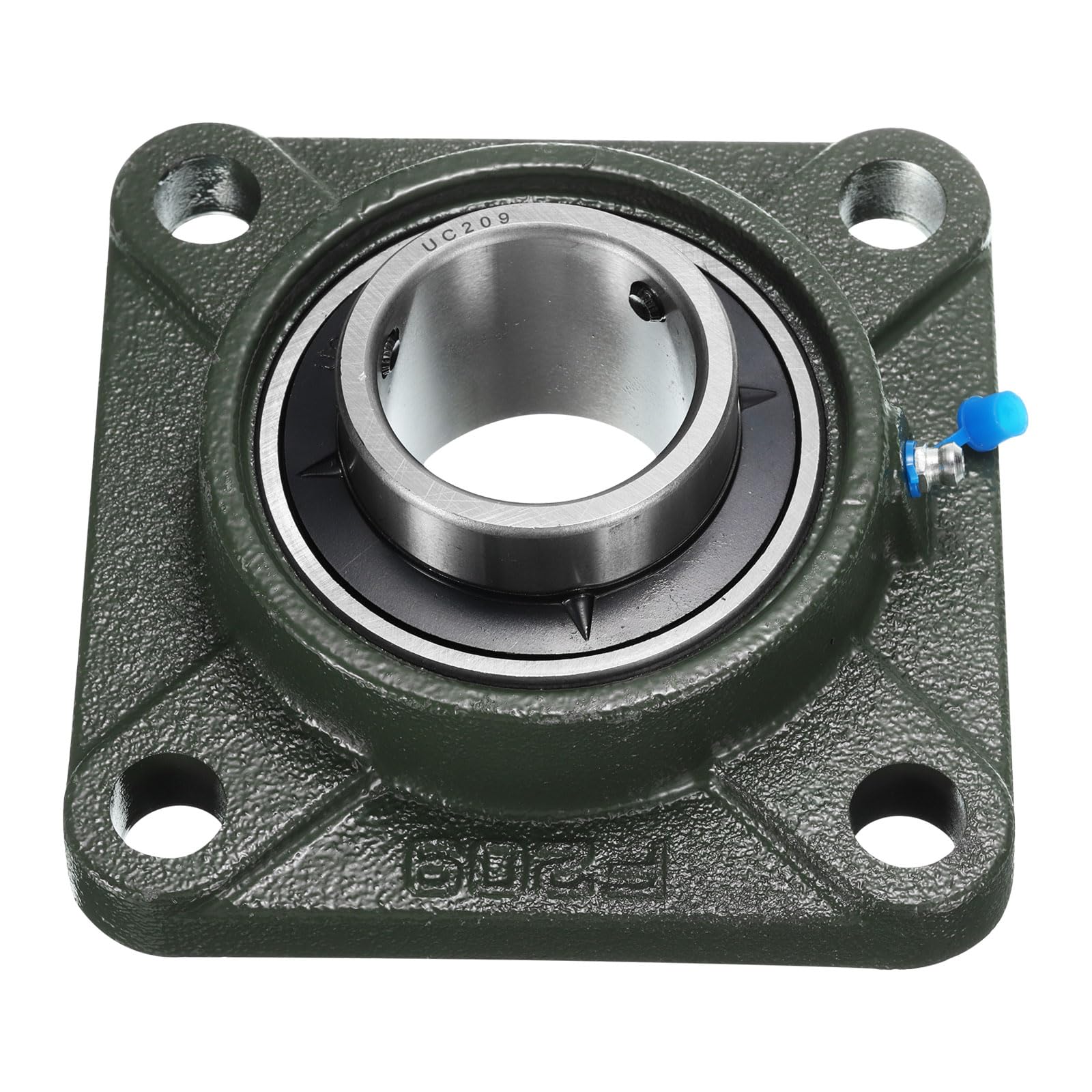 2pz UCF209 Cuscinetti a Blocchetto Cuscino con Foro 45mm Cuscinetti | Acciaio Cromato Montati Flangia Quadrata, Autoallineanti, con Base Ghisa Solida