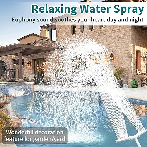 Miniatura 4 de Spray de fuente de cascada para piscina, 2 cabezales, rociador de agua, accesorios de piscina para piscinas sobre el suelo, decoraciones ajustables