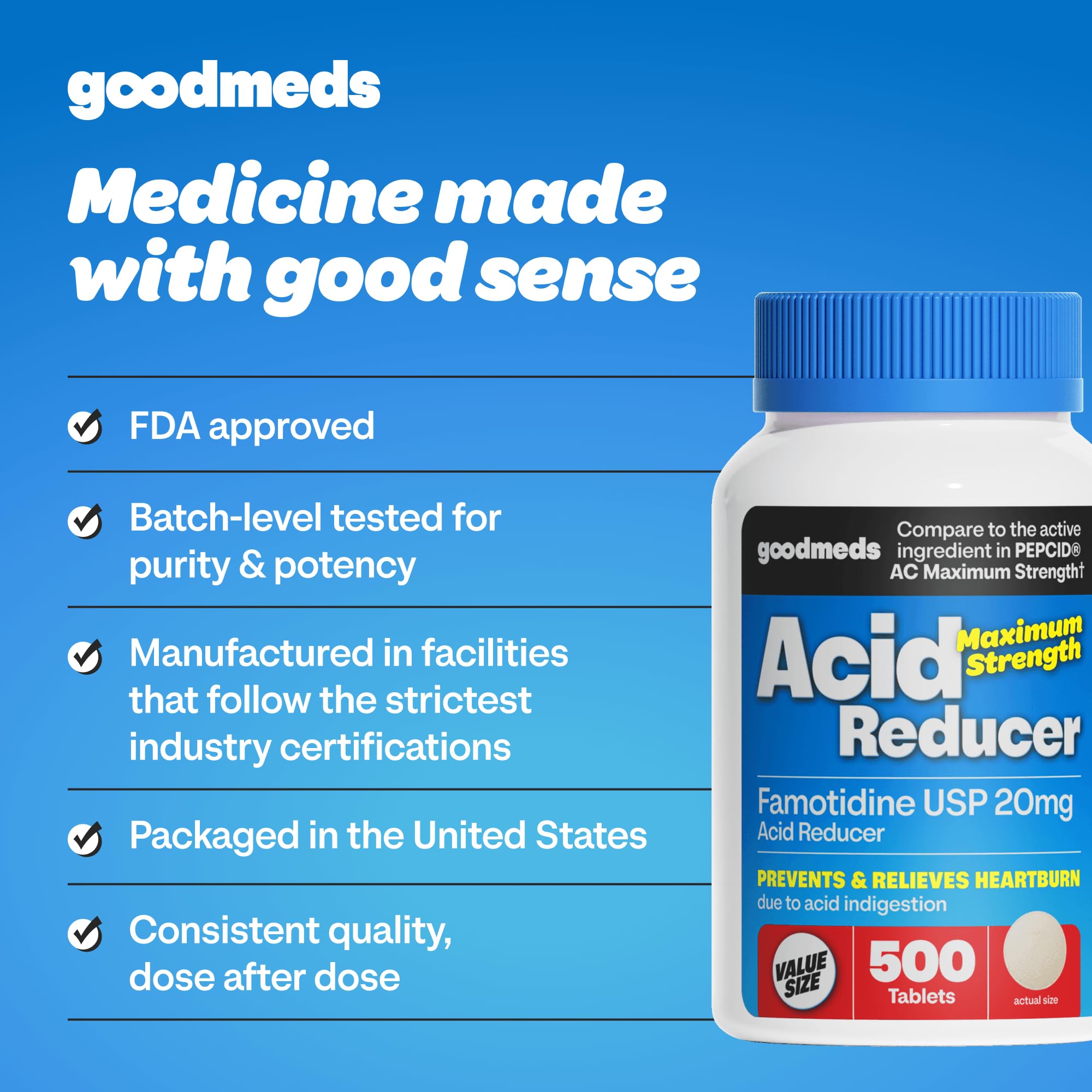 Heartburn Relief | Famotidine USP 20mg Acid Reducer | 500 Count — Amazon image 6