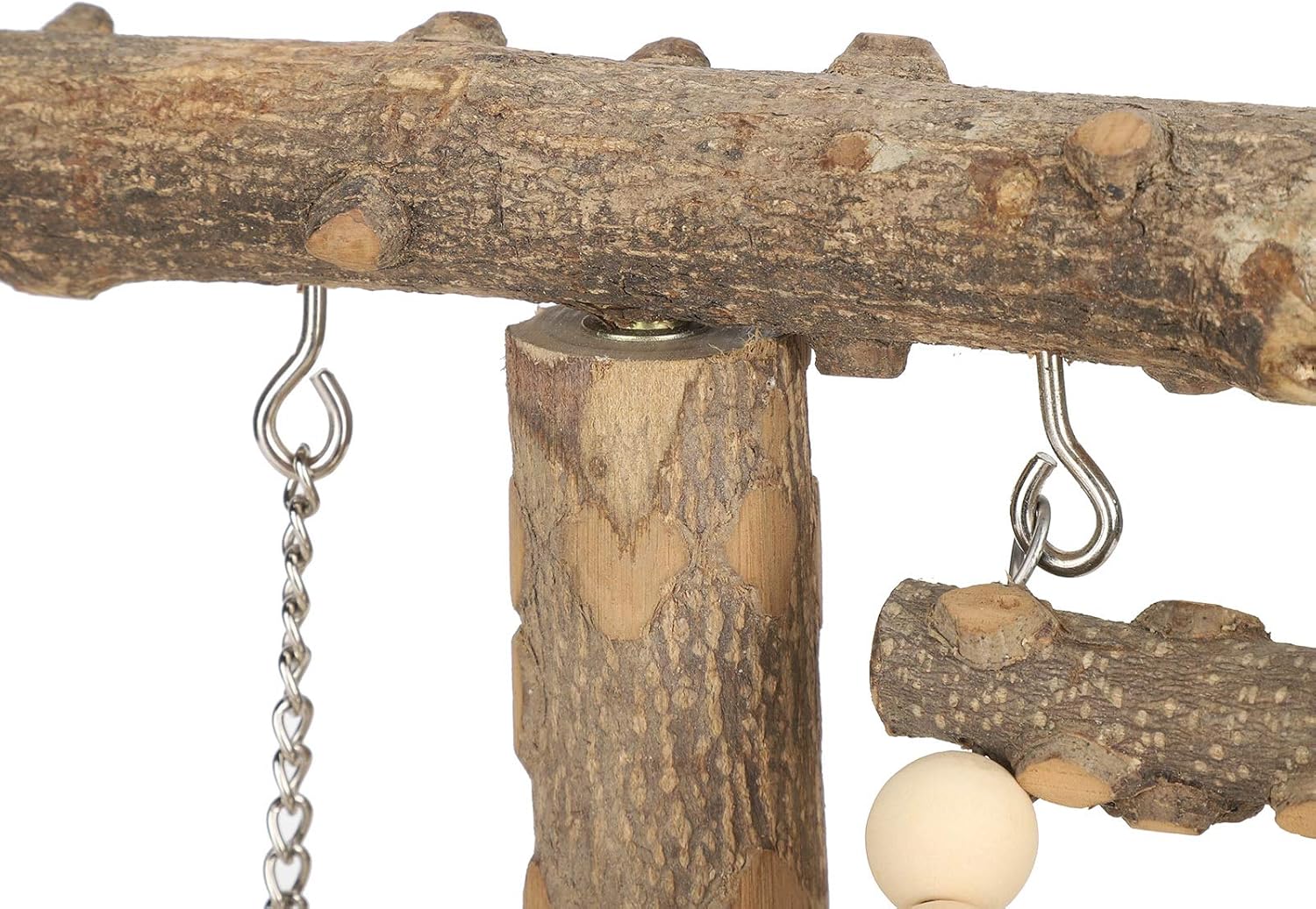 Wood Bird Perch Stand, Bird Shelf Standing Stick, Parrot Playing Stand, Naturaly Parrot Playing Standing Rack Bird Training with Large Base