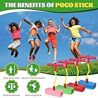 Vista 4 de Wettarn 8 piezas de espuma Pogo Jumper Promote Grow Tall Pogo Stick de espuma de palo de salto seguro y divertido para adolescentes, niños y niñas