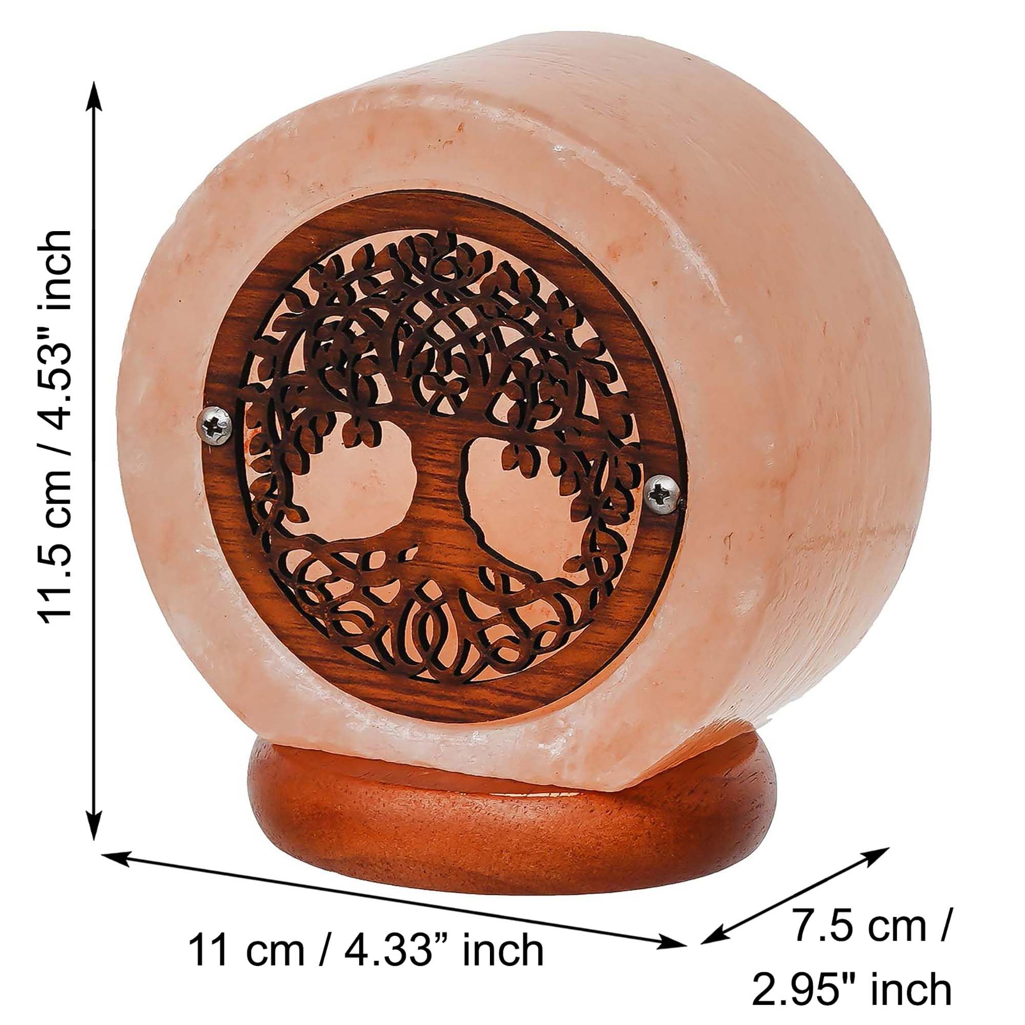 eCraftIndia Tree of Life Decorative Himalayan Salt Lamp with Wooden Base - Lamp for Home Decoration - Gift for Diwali, Christmas, Birthday, Housewarming, New Year, Rakhi, and Anniversary 2