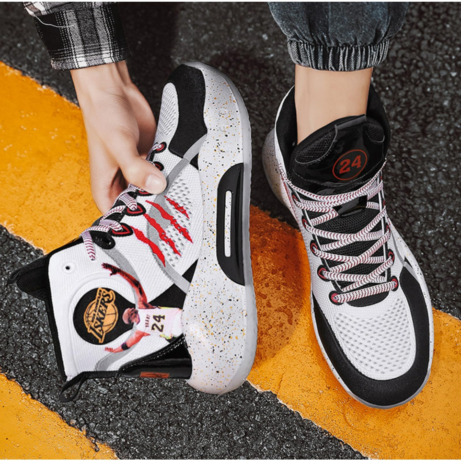 Scarpe Basket Uomo Donna Collo Alto Traspirante Sportive Allenamento