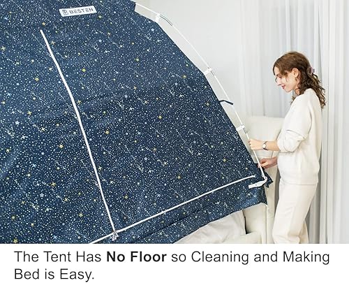 Miniatura 6 de BESTEN Tienda de campaña para tu privacidad y un sueño acogedor (tamaño Queen, cielo nocturno (brilla en la oscuridad))
