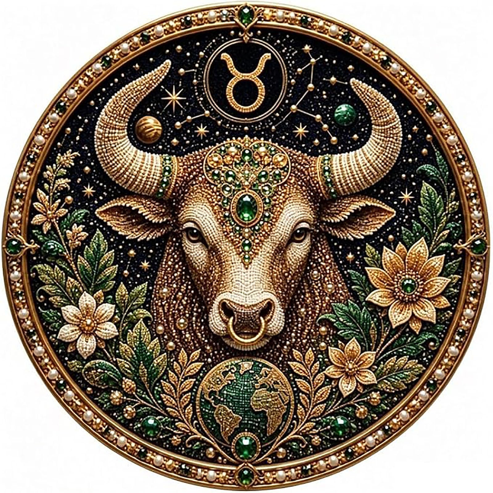 WEIWOGU 12 Zodiac Signs Pearl Art Kit, Astrology Diamond Painting (#E)
