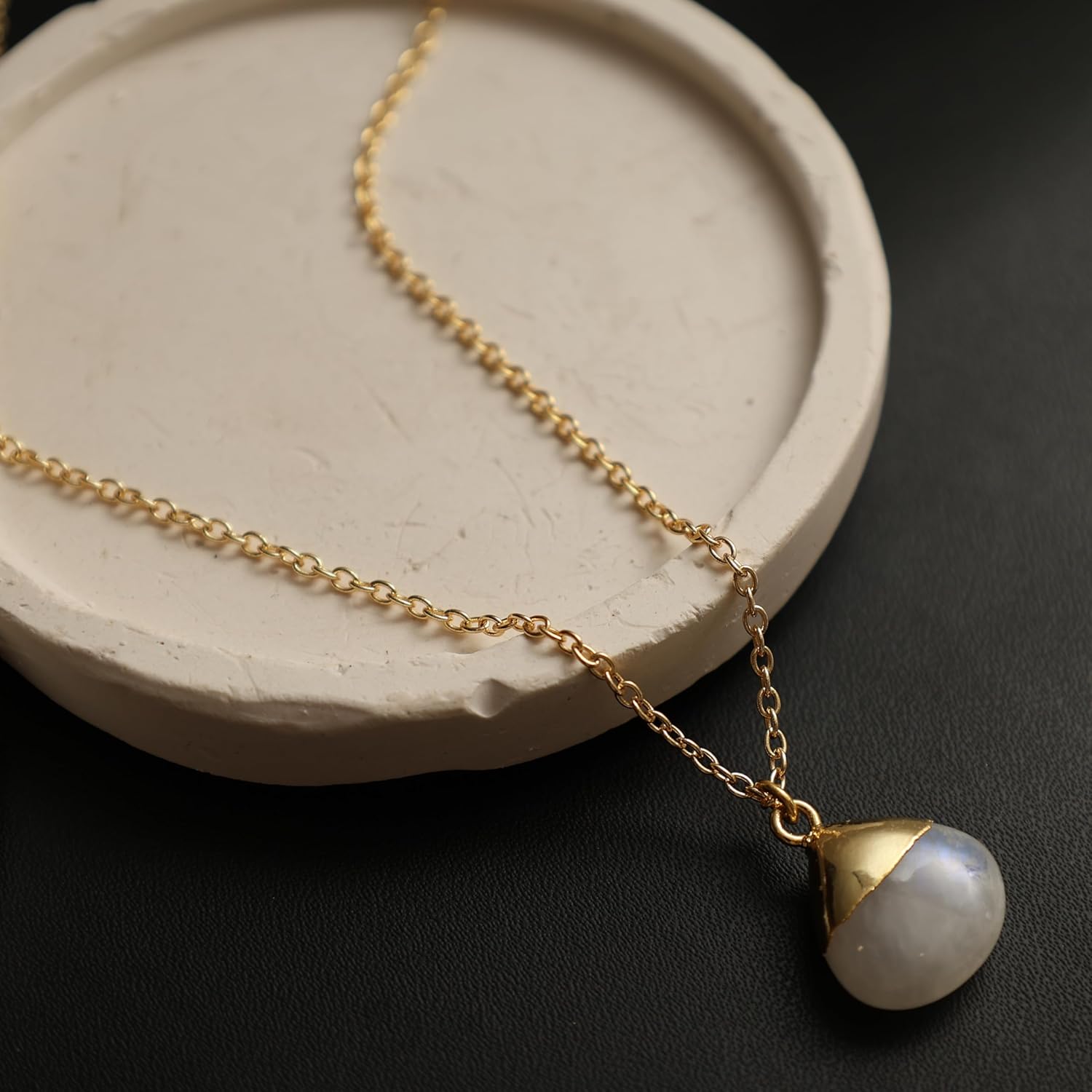 Gempires Natural Handmade Teardrop Gemstone Pendant Necklace Stylish Elegant Crystal Jewelry Hypoallergenic 18 Inch Gold Plated Unique Trendy Western Jewerly For Women - Image 7