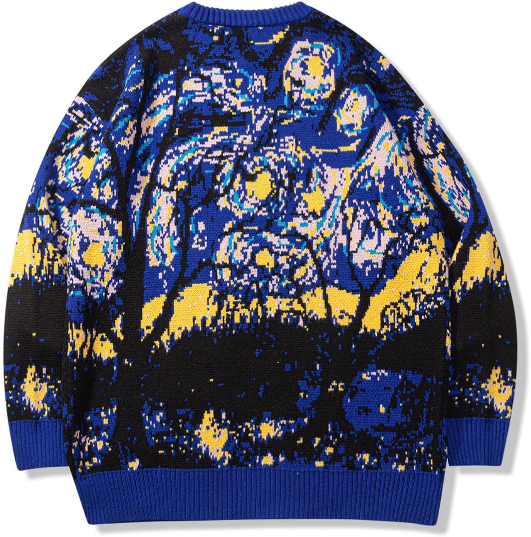 Mens Crewneck Sweaters Graphic Comfortable Casual Knit Fall Winter Sweater Oversized Pullovers - Image 3