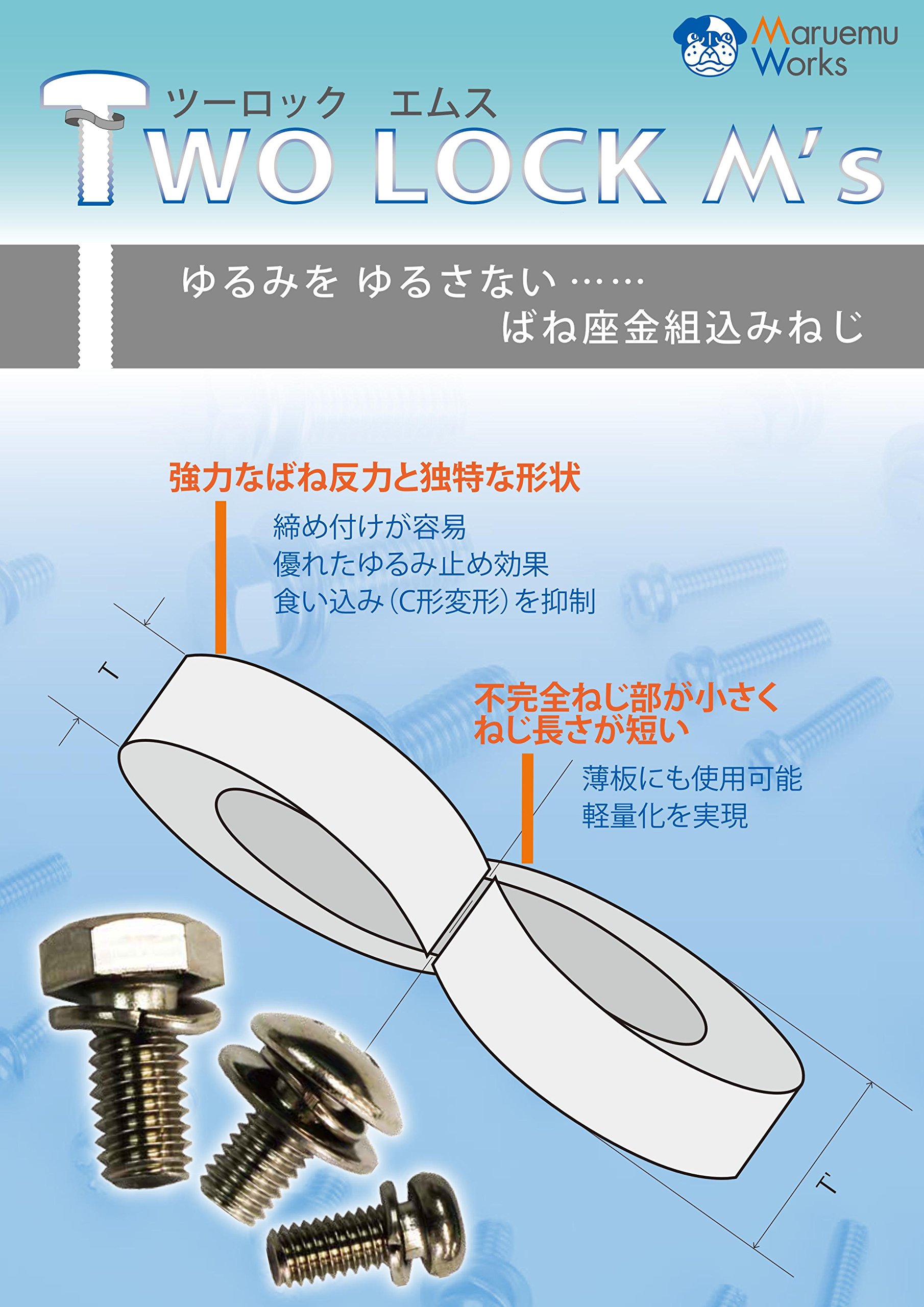 Amazon | 丸ヱム SUS 304J3 六角ボルト TWO LOCK M's SP-3 M6×20