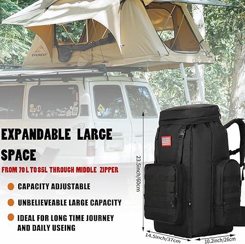Miniatura 2 de Mochila de camping extra grande para hombres, mochila de senderismo grande, mochila impermeable de 60 litros 70l85l, 7085L