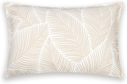 Miniatura 6 de Hofdeco Premium Funda de almohada lumbar para interiores y exteriores, 12 x 20 pulgadas, repelente al agua para patio trasero, sofá, hojas de palma
