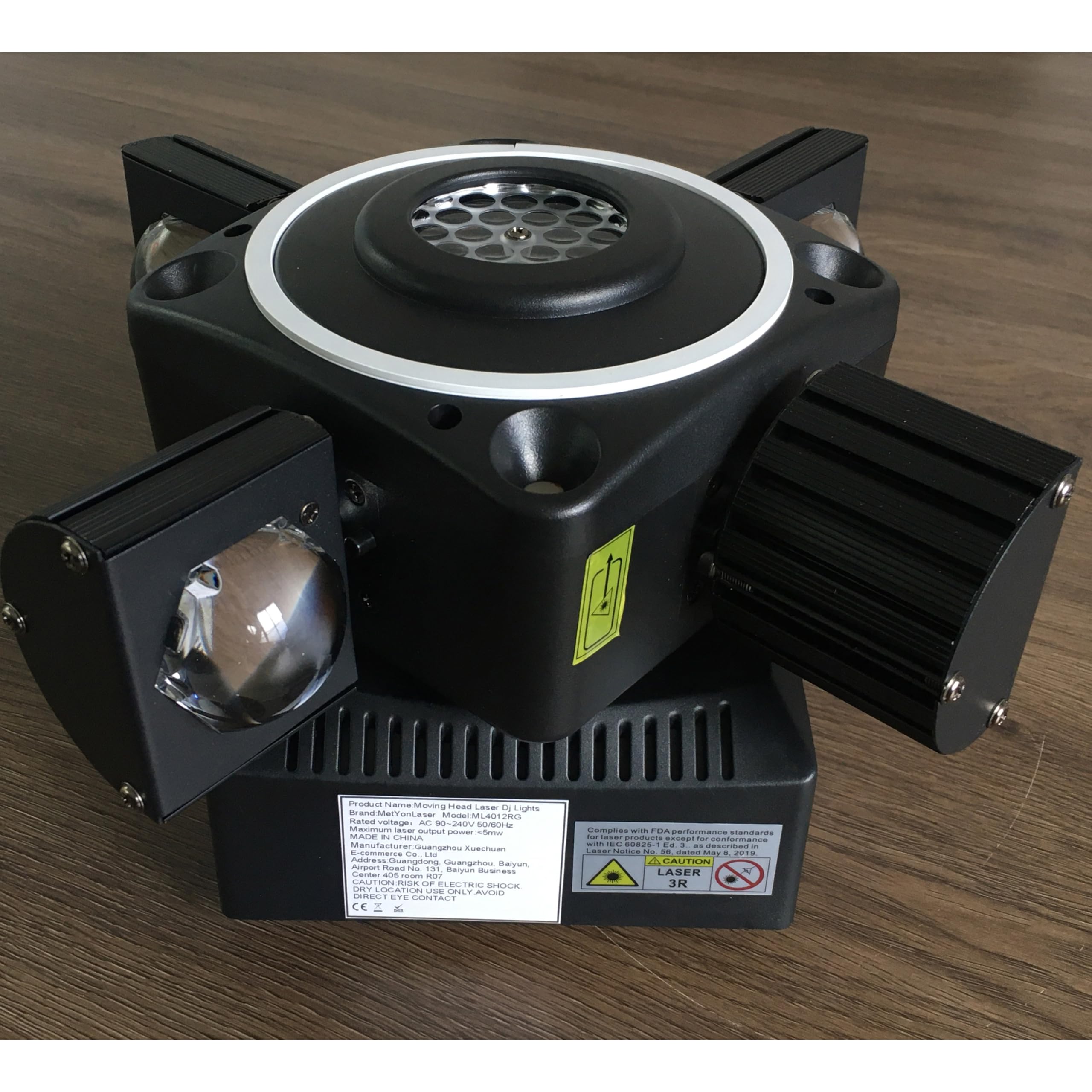 Moving Head Bühnenlicht, LED-DJ-Lichter mit DMX512-Controller, Soundaktivierung, 4 Stück 12 W RGBW-LED-Perlen, Dimmer-Stroboskopeffekt