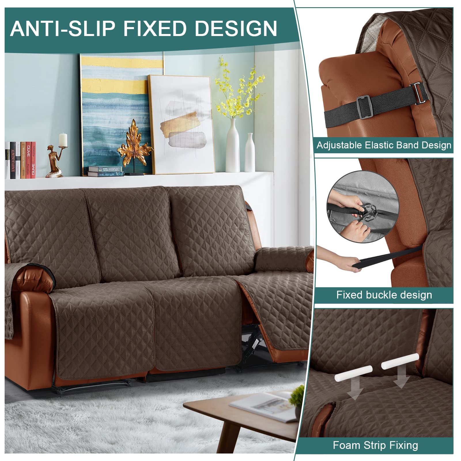 Snapklik.com : Ruaozz Waterproof Recliner Sofa Cover 1-Piece Couch