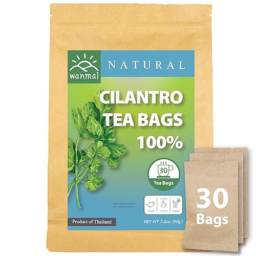 WANMAI29 Bolsas de té cilantro, 30 unidades, bebida natural sin azúcar, apoya dietas veganas y cetogénicas, sin cafeína ni aditivos duros, hierba