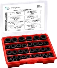 KINETICS LINE Set of 500 Flat Rubber Seals (3/8 Inch to 3/4 Inch) 5 Different Sizes for Sanitary Plumbing, Air Conditioning, Ventilation, Piping and Garden (-40°C to 110°C)