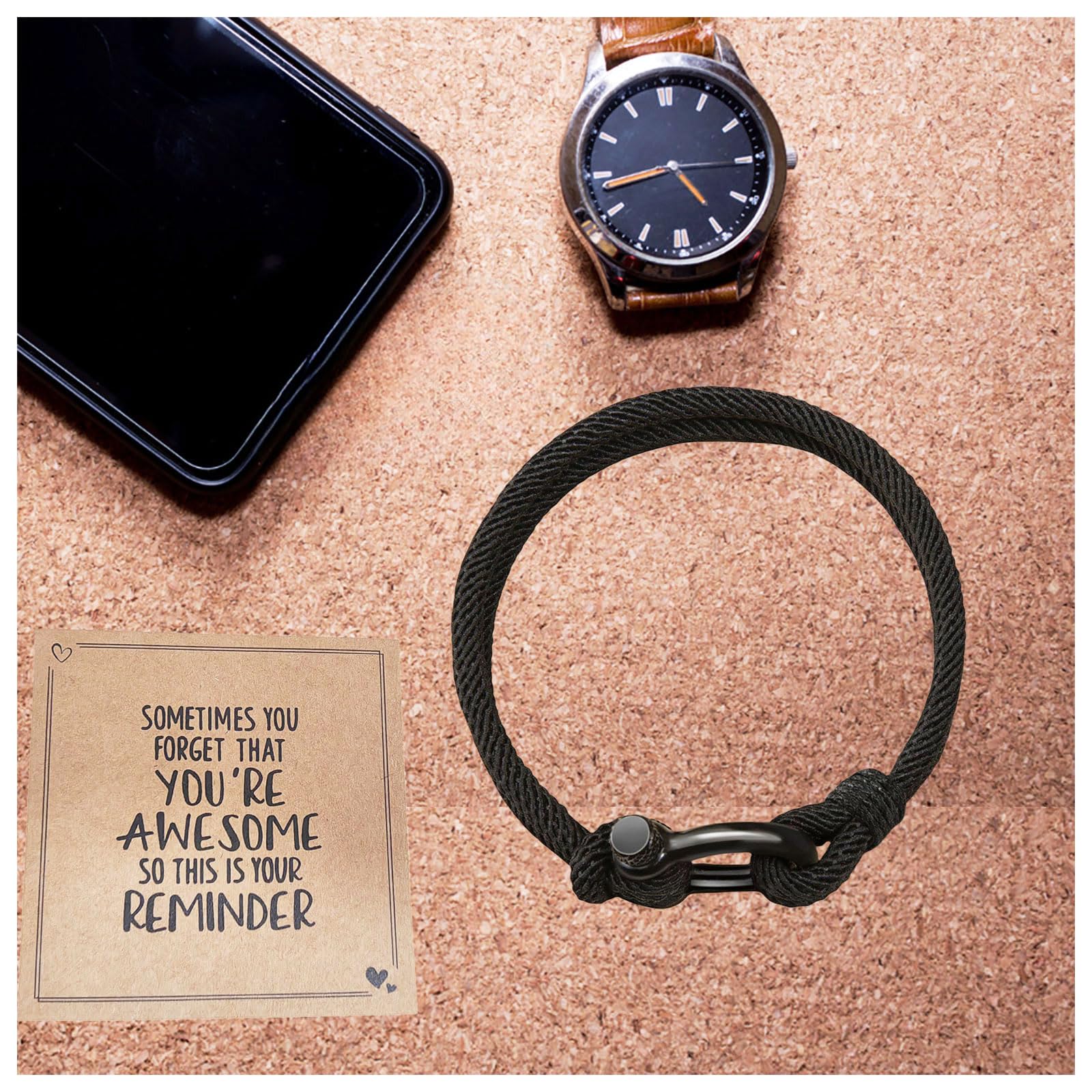 Pulsera de cuerda trenzada, regalo inspirador para adolescentes y hombres, perfecta para hijo, nieto, sobrino, hermano, amigo, cumpleaños, San Valentín, graduación, vuelta a la escuela, Navidad