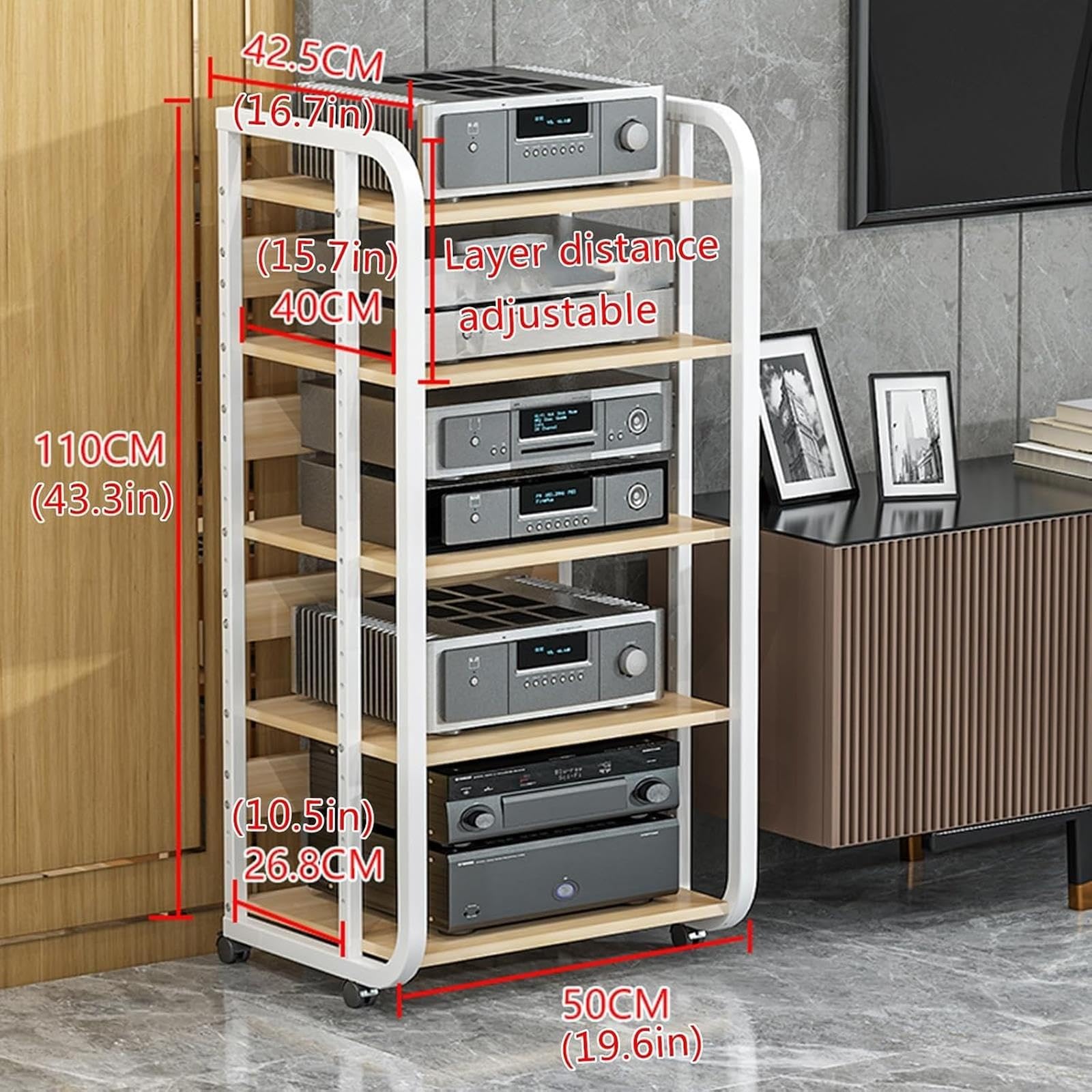 Meuble média AV à 3/4/5 Niveaux, Meuble Audio, Support Audio, AV