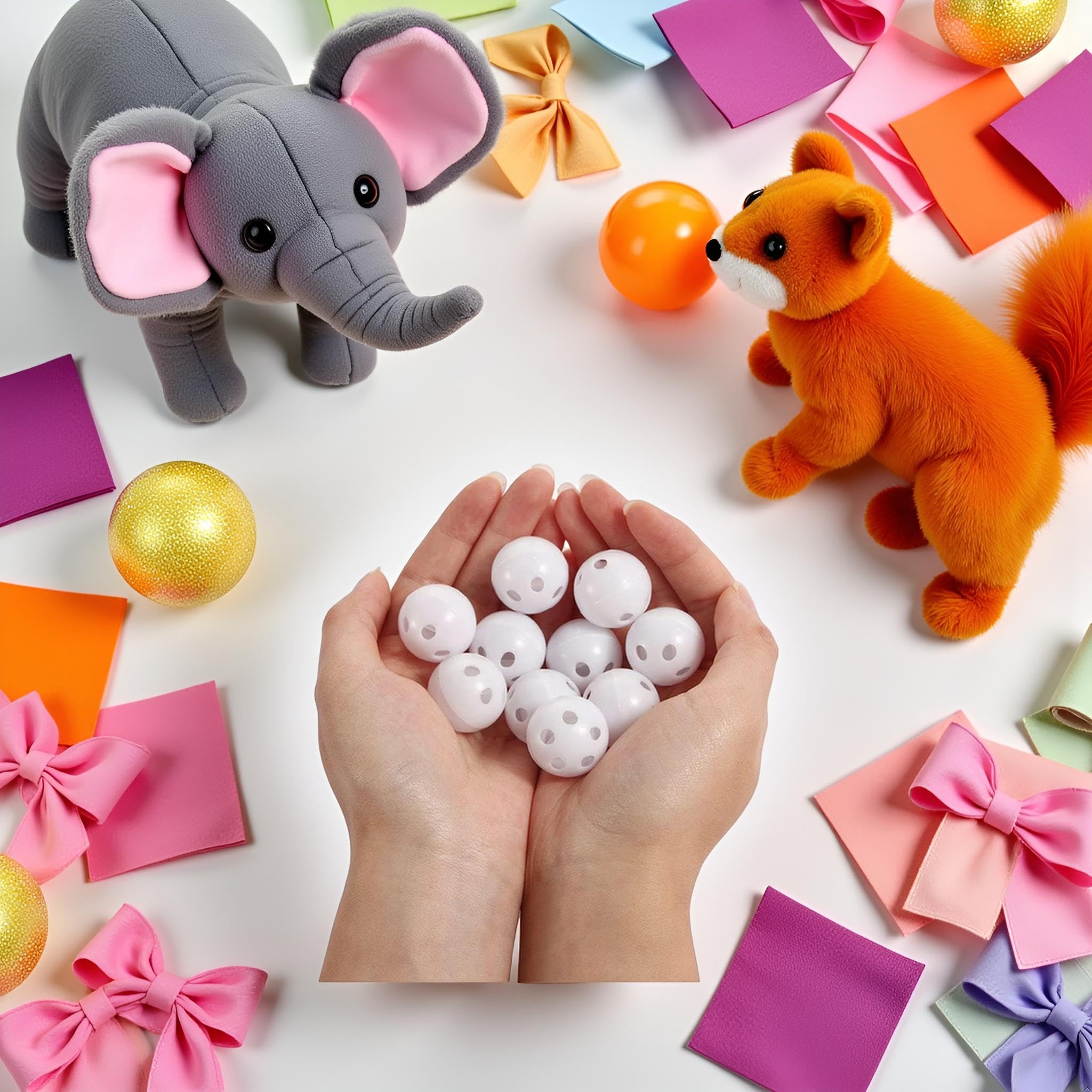 10 piezas de sonajero blanco insertos caja de sonajero reparación de muñeca ruidoso fabricante de ruido inserto sonajero para animales títeres muñeca caseros mascotas y anillos de felpa 7