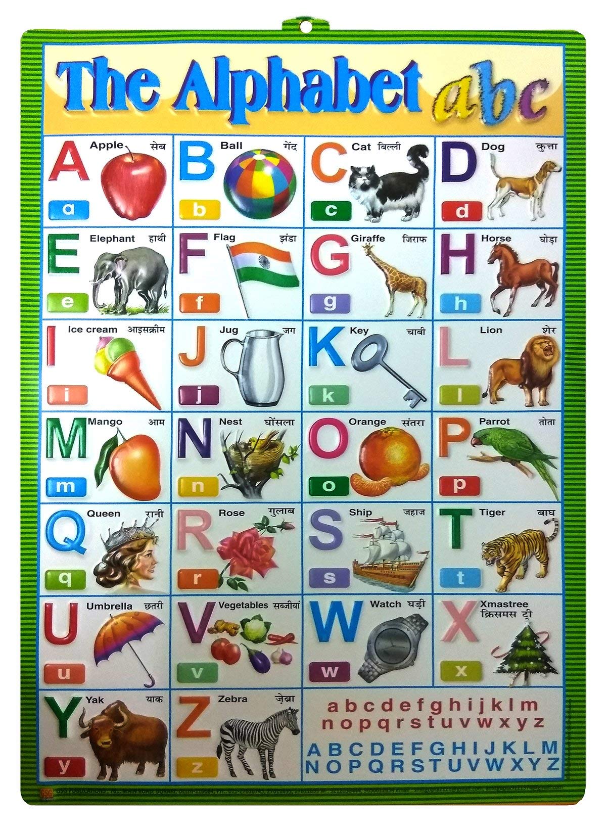 KIDIVO Educational Early Learning Plastic 3D Embossed Wall Charts Set for Kids in English & Hindi | Non-Tearable and Waterproof Poster |Perfect for Homeschooling and Nursery Students (combo Pack of