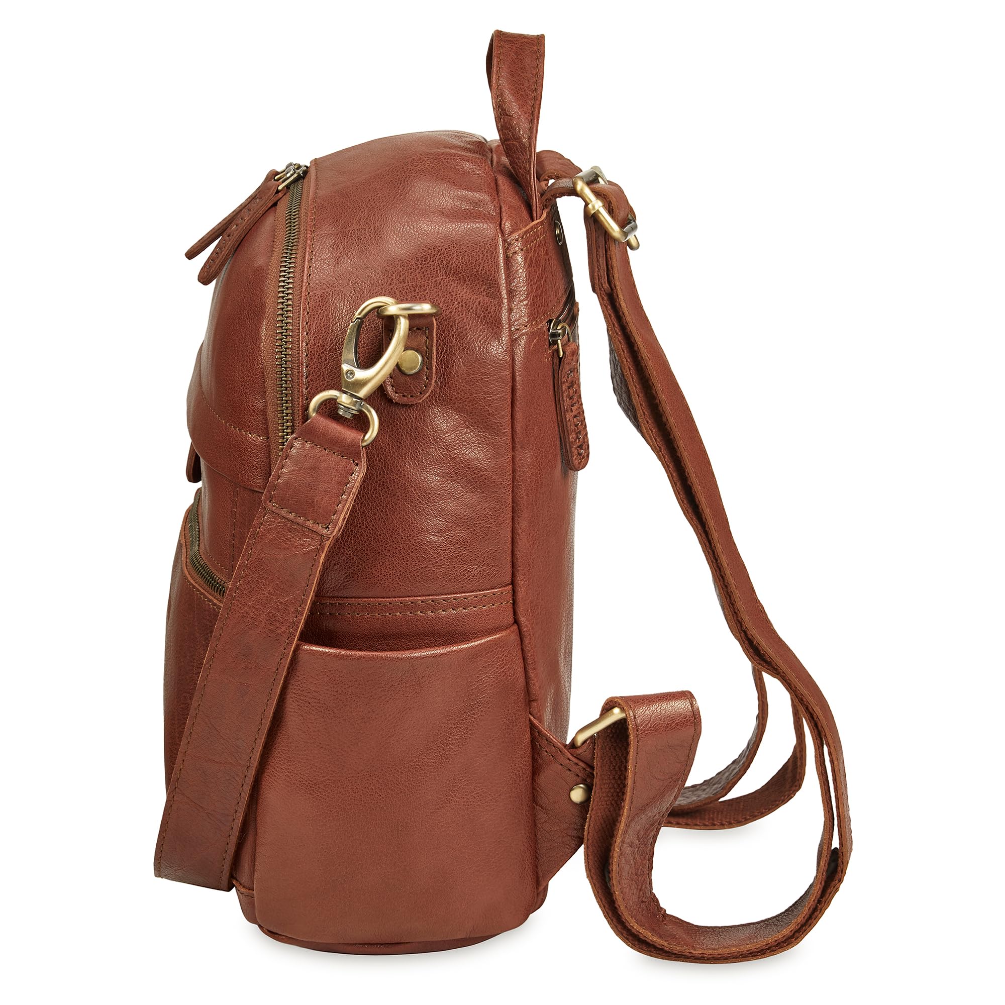 STILORD Regina 2 en 1 Mochila-Bolso Mujer de Cuero - Bolso Convertible en Mochila Pequeño Bolso Bandolera Piel Genuino - Elegante Bolso Mano Casual Mochila Bandolera Color:maraska - marrón Oscuro