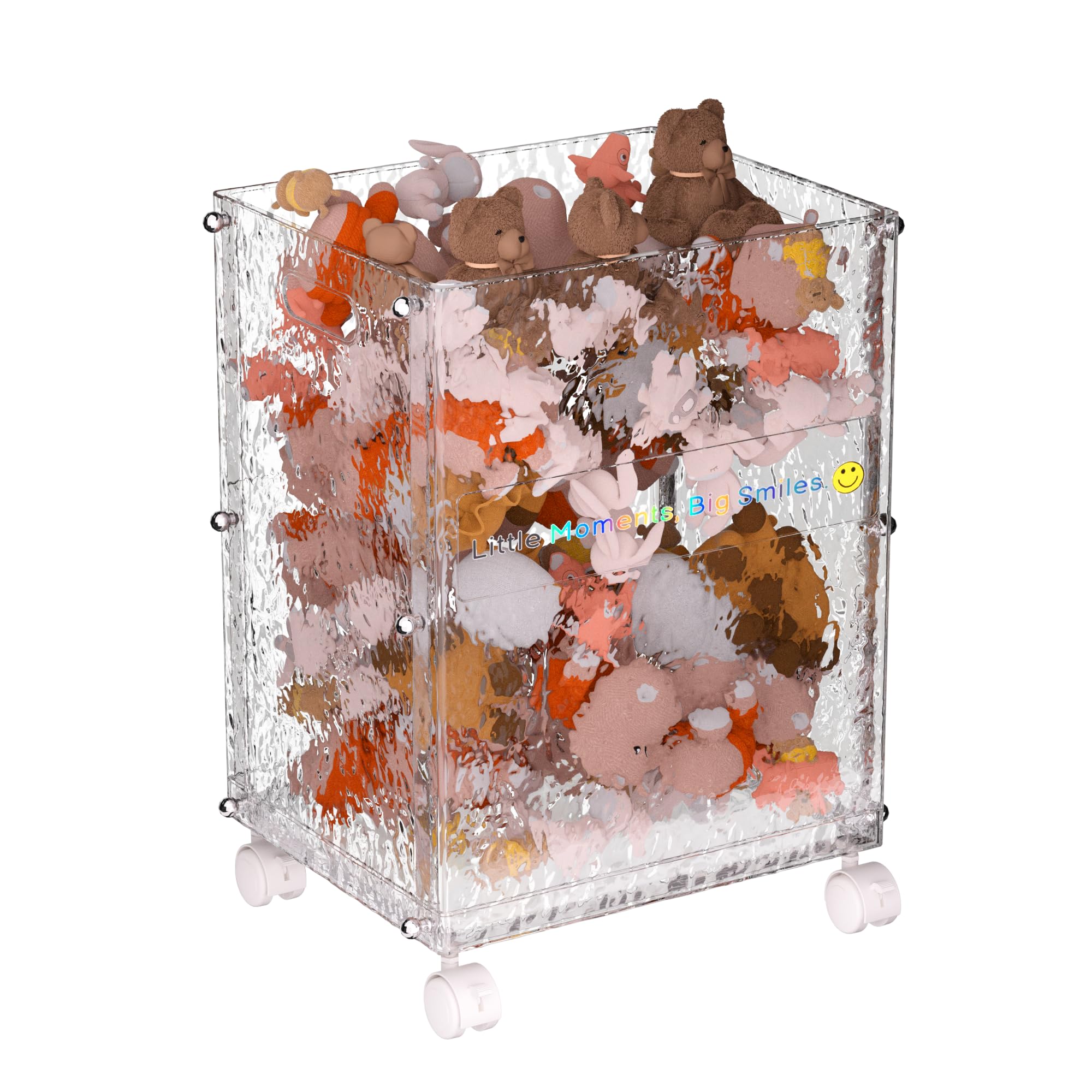 Photo 1 of **Side panel missing***YikeChai Stuffed Animal Storage Rolling Toy Organizer Bin, Large, Glacier