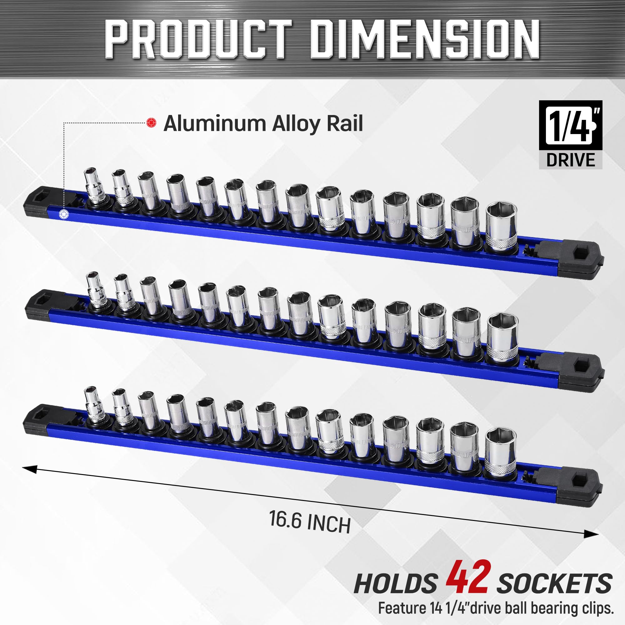 Snapklik.com : ALOANES 3-Piece Magnetic Socket Organizer, Heavy Duty ...