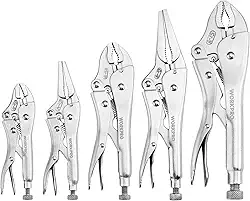 Kit de alicates WORKPRO, alças Vice com aço cromo-vanádio, 5 peças