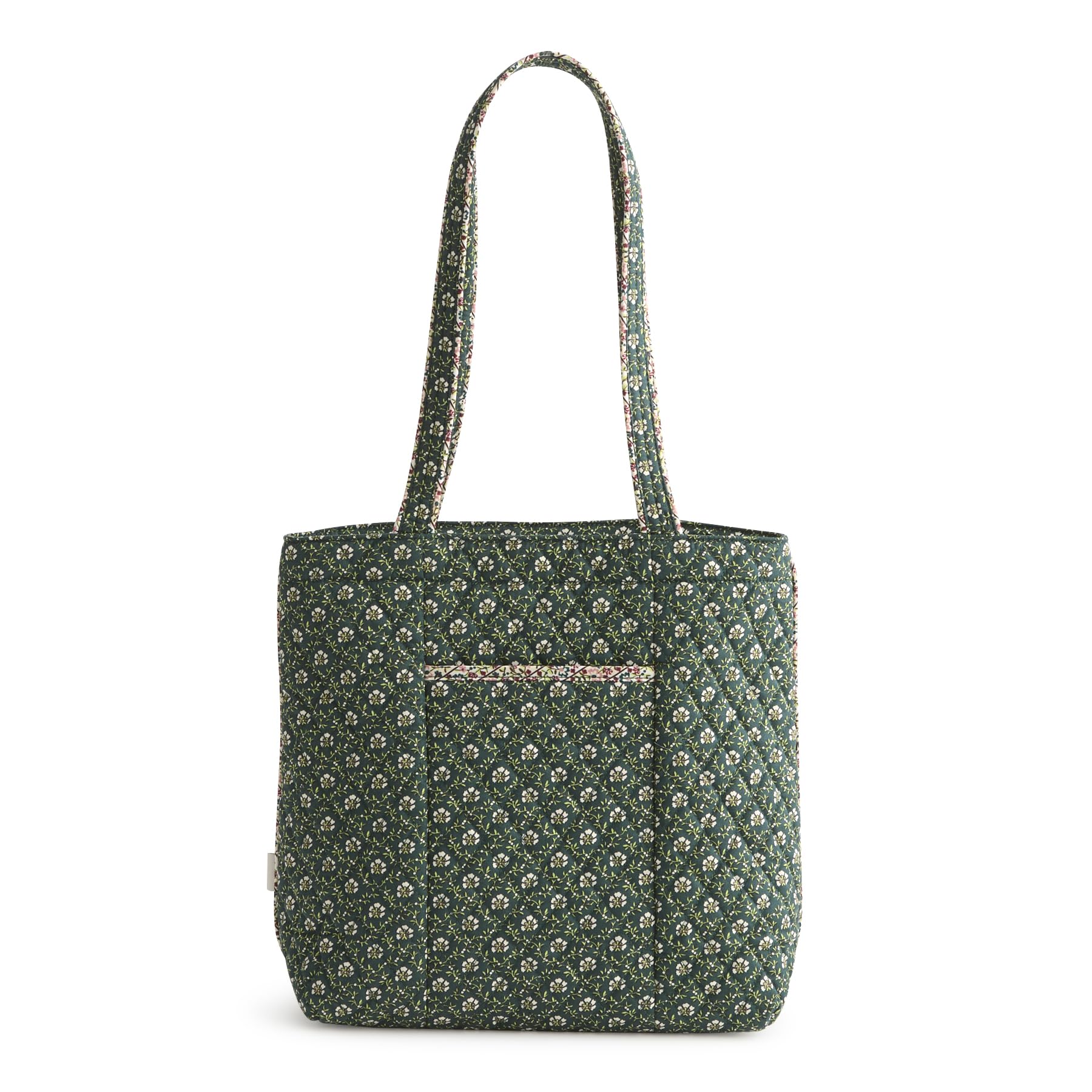 Vera Bradley Premium Cotton Small Original Zip Tote Bag, Daffodils: Mistletoe Lattice One Size