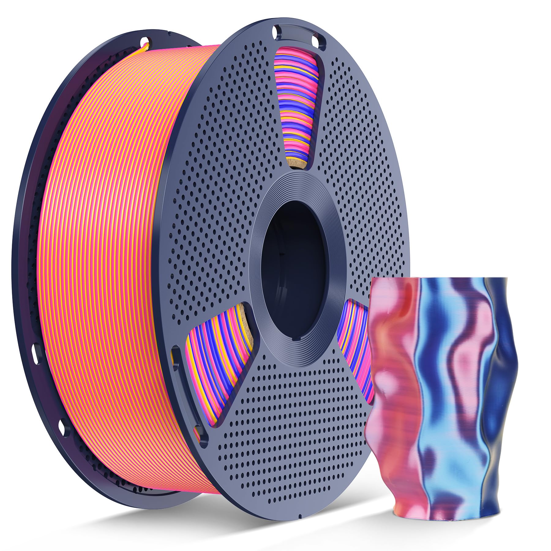 SUNLU Silk Triple Color PLA Filament, 1KG, (Red Yellow Blue)