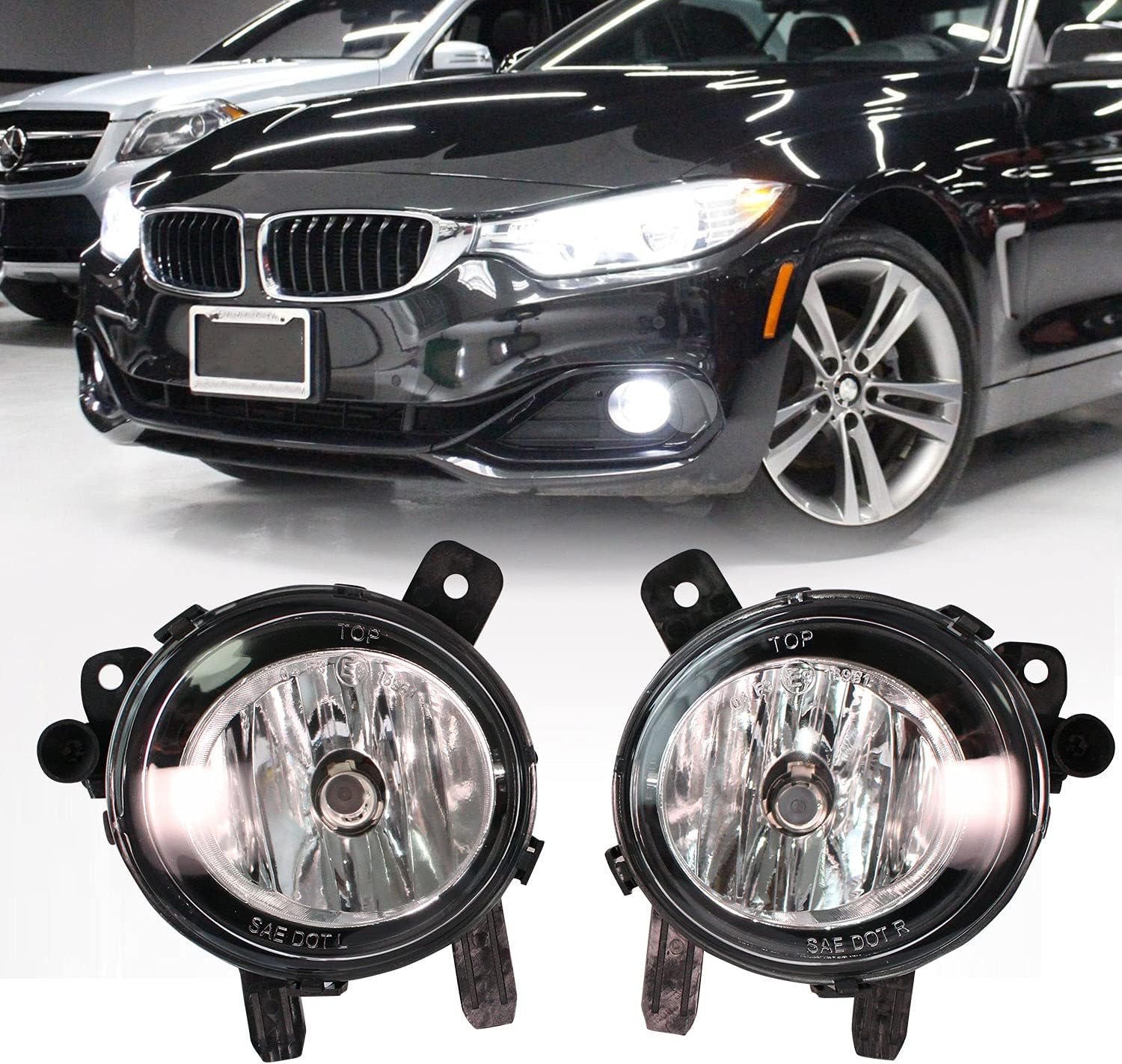 Fog Lights for 2012-2019 BMW 2 Series(F22 F23 228i 230i)/3 Series(F30 F31 F34 320i 328i 328d 330i 330e 335i 340i)/4 Series(F32 F33 F36 428i 435i)/ActiveHybrid 3 Clear