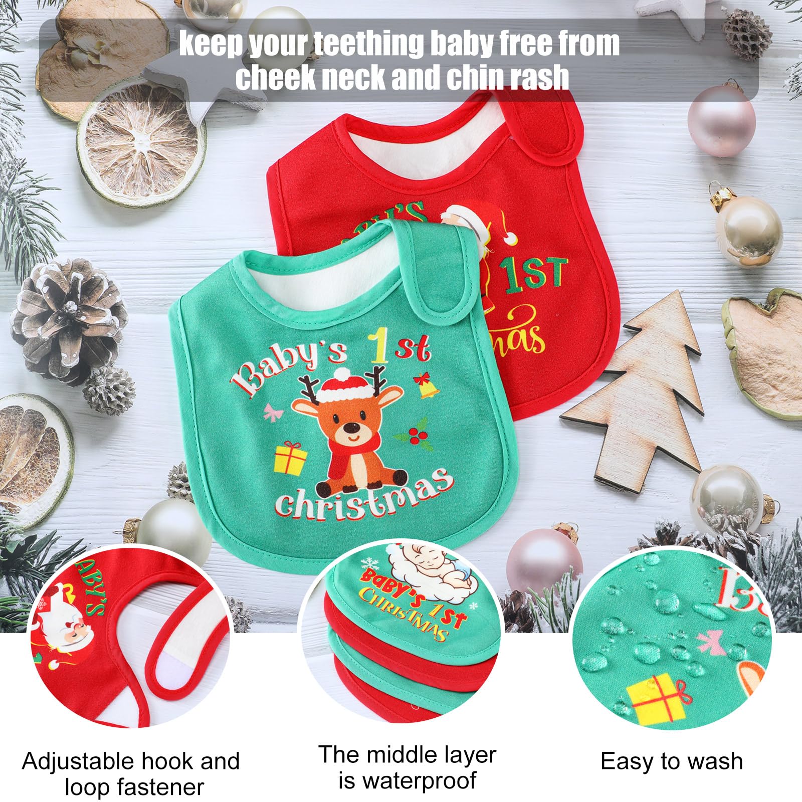 Amazon.com: Eurzom Christmas Baby Bib Babies First Christmas Baby
