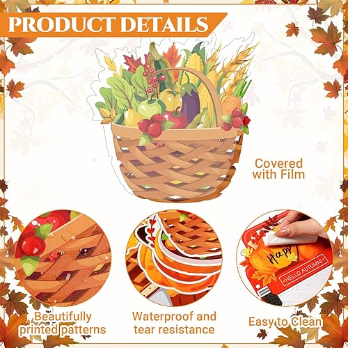 Miniatura 4 de Dianelhall Tablón de anuncios para el aula de Acción de Gracias con recortes de calabaza Gnomo pavo, decoración de aula, recortes de hojas para