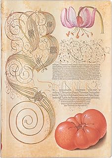 Paperblanks Softcover Lily & Tomato MIDI Lined: Flexi softcover, 100 gsm, ribbon marker, memento pouch, book edge printing, no closure