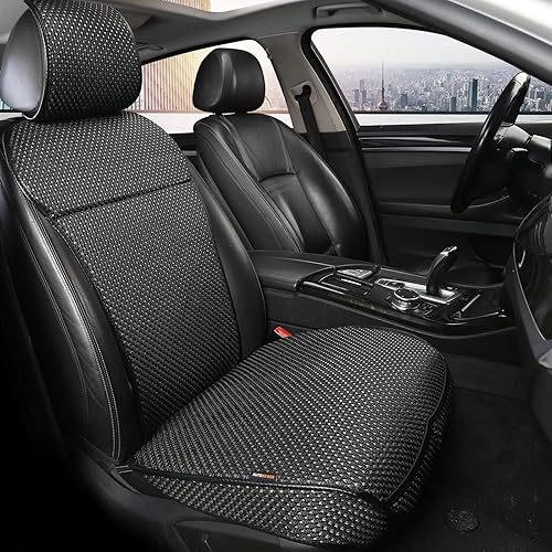 Miniatura 9 de Auto Newer Luxury Breathable Car Seat Cover Fit Four Seasons, Universal Front of Car Seat Cushions, Bottom Seat Covers of Full Wrapped Beige-2pcs