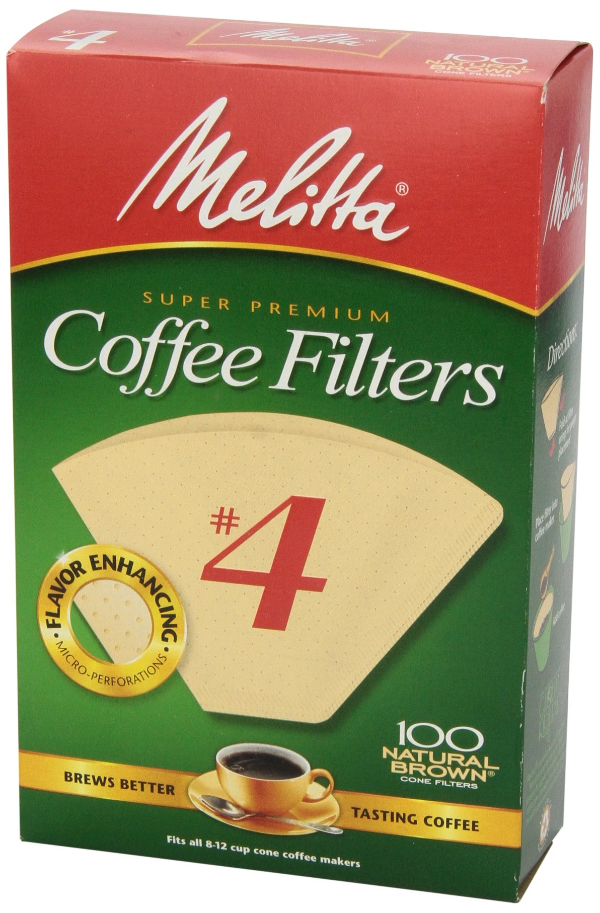 Melitta No. 4 Cone Coffee Filters, Natural Brown, 100 Count Buy Online