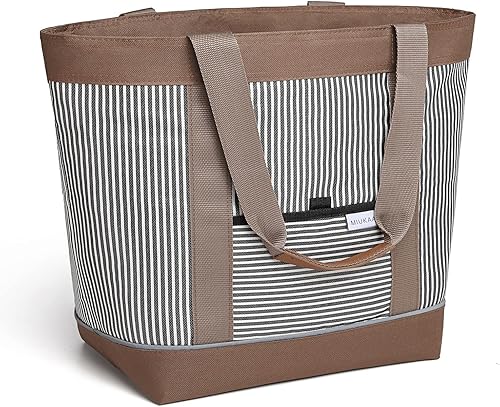 Bolsa térmica a prueba de fugas con aislamiento térmico de espuma térmica, bolsa de comestibles reutilizable, bolsas de almuerzo grandes para