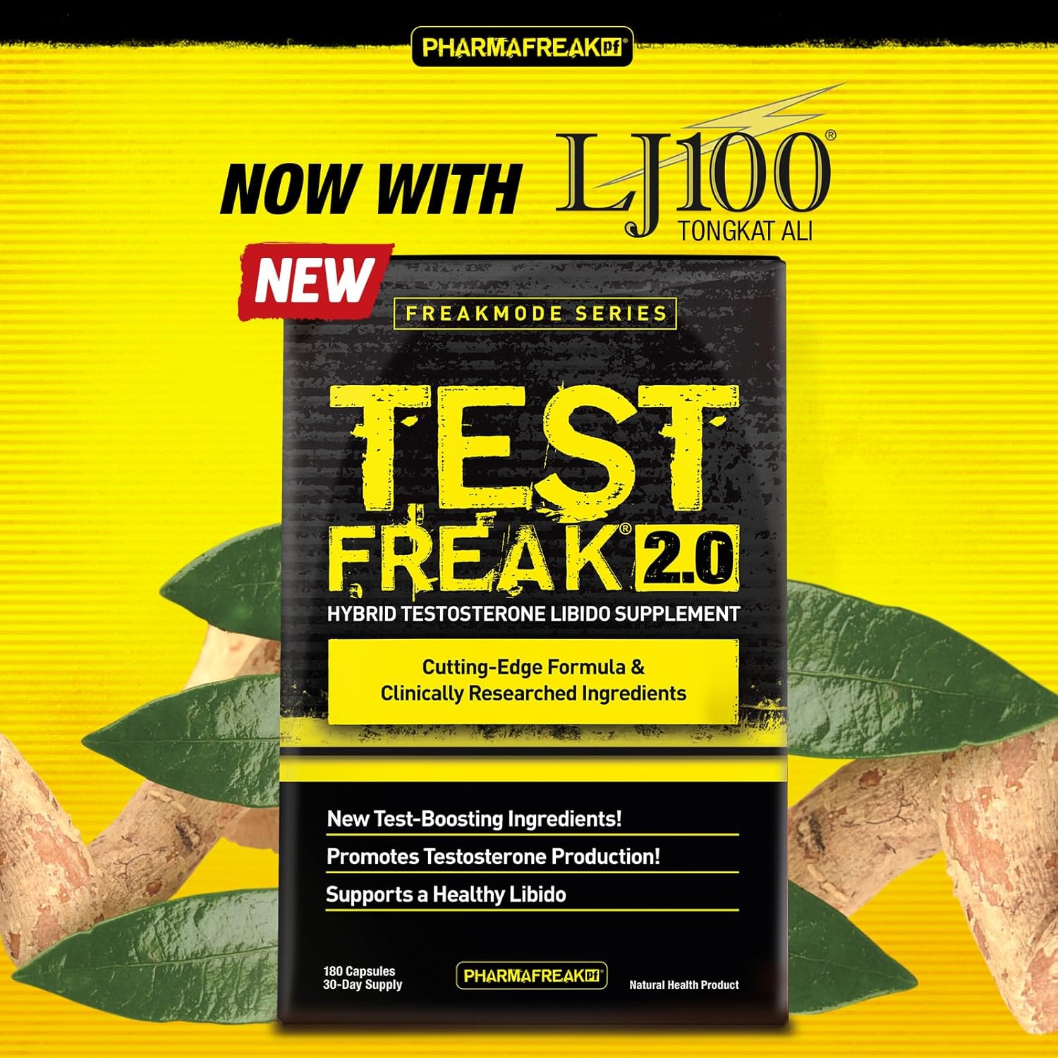 PHARMAFREAK Vitality Freak 2.0 – Herbal Energy & Wellness Support for Men | With Tongkat Ali, Fenugreek & Tribulus | Supports Energy, Strength & Stamina – 180 Capsules - Image 2