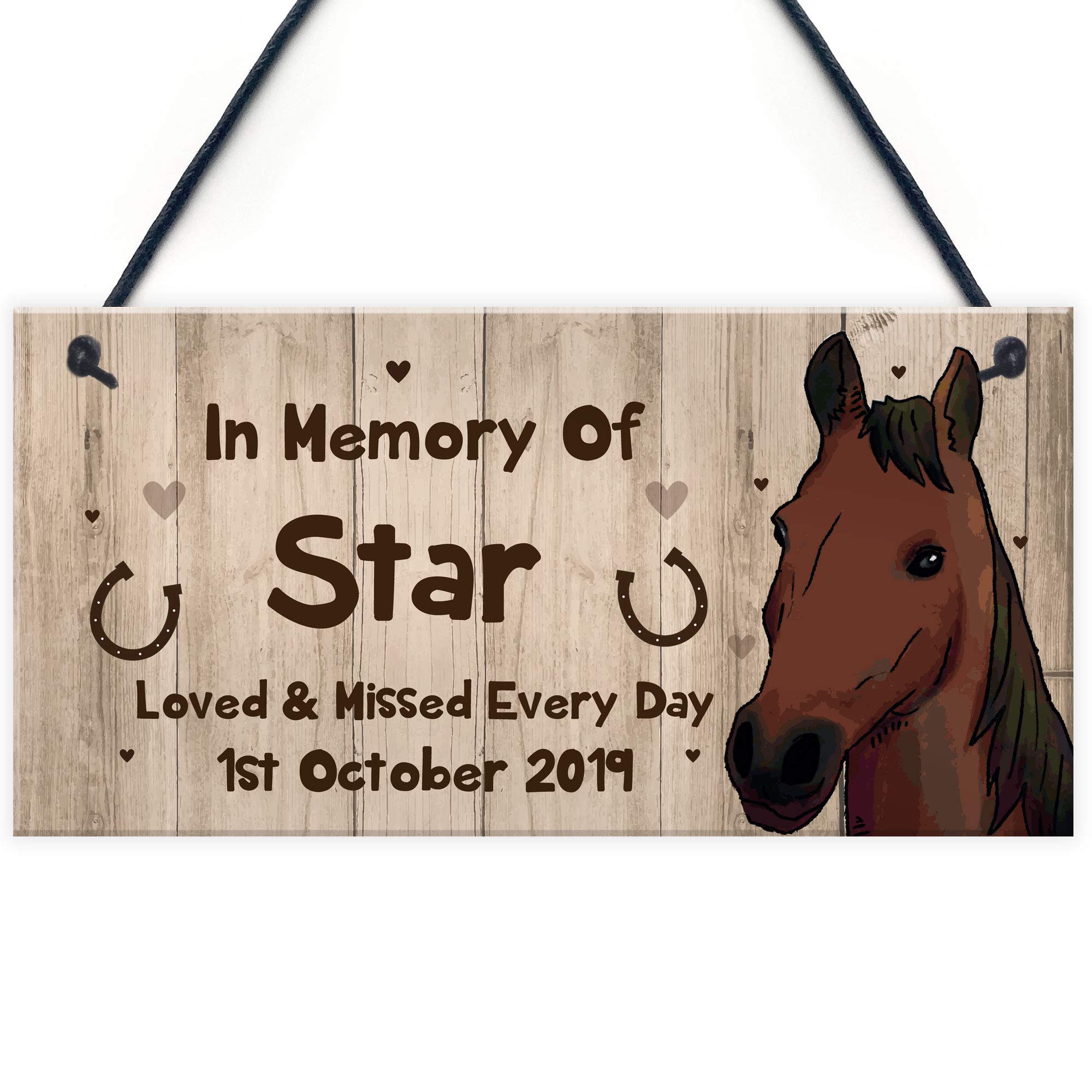 Red Ocean Pet Memorial Plaque Personalised In Memory Plaque Stable Sign Horse Memorial Gift